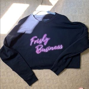 Kittenish Frisky Business Cropped Sweatshirt